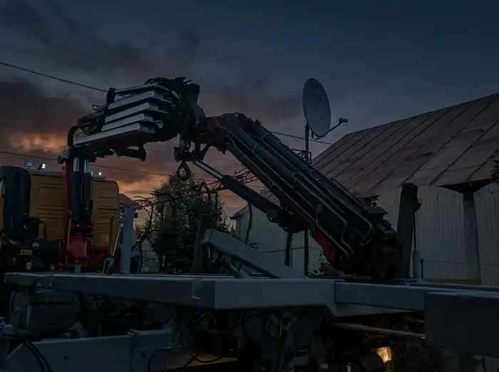 Crane truck on site